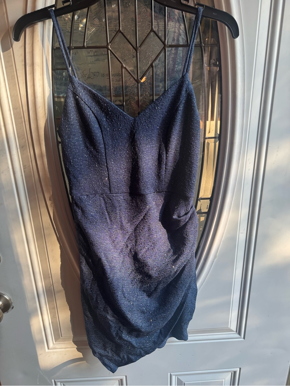 Midnight Doll Navy Glitter Rhinestone Back Homecoming Dress Size 3